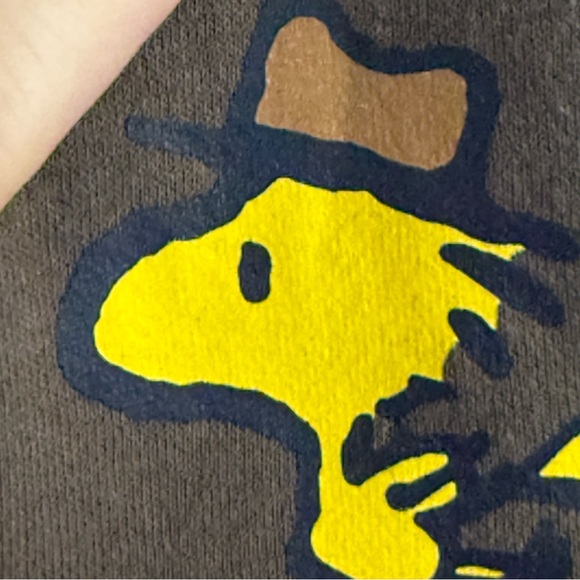 Peanuts Snoopy on Banjo Brown Hoodie Size XL Fleece Lined Athleisure Loungewear - Picture 8 of 9